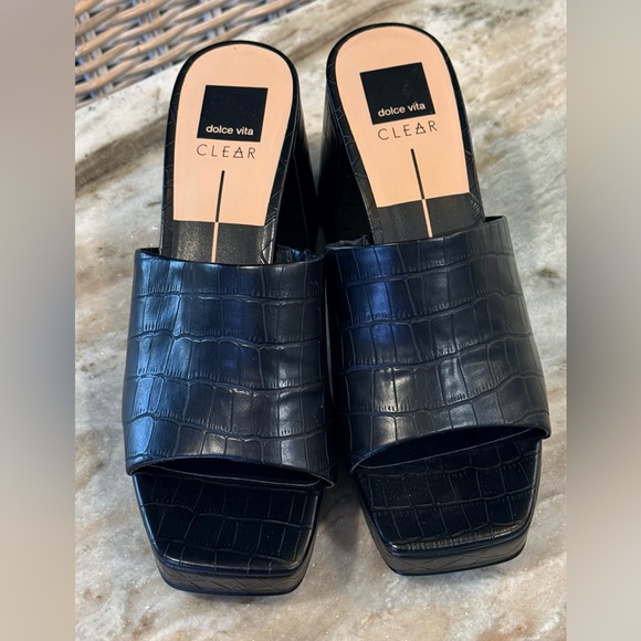 Women’s DOLCE VITA Marsha black platform chunky heeled sandals- Size 10 - Picture 2 of 7